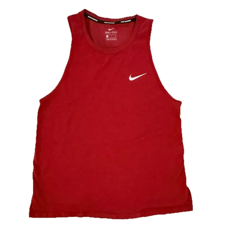 Nike Running Tank Top Dri Fit Burgundy Red Racerback Womens Sz S